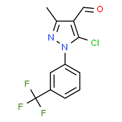 1H-Pyrazole-4-carboxaldehyde, 5-chloro-3-Methyl-1-[3-(trifluoromethyl)phenyl]结构式