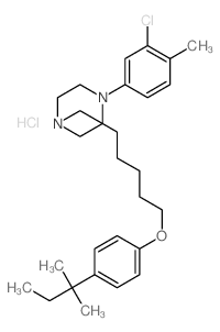 Piperazine, 1-(3-chloro-4-methylphenyl)-4-(6-(4-(1,1-dimethylpropyl)phenoxy)hexyl)-, monohydrochloride structure