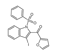 (1-benzenesulfonyl-3-iodo-1H-indol-2-yl)-furan-2-yl-methanone结构式
