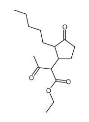 3-oxo-2-(3'-oxo-2'-pentyl-cyclopentyl)-butyric acid ethyl ester结构式