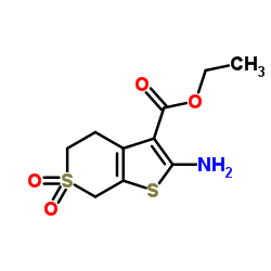 Ethyl 2-amino-4,7-dihydro-5H-thieno[2,3-c]thiopyran-3-carboxylate 6,6-dioxide Structure