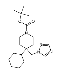 4-cyclohexyl-4-[1,2,4]triazol-1-ylmethyl-piperidine-1-carboxylic acid tert-butyl ester结构式