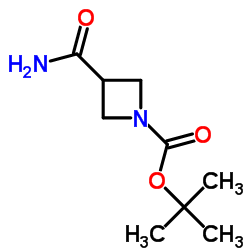N-Boc-氮杂环丁烷-3-甲酰胺结构式