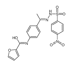 N-[4-[(E)-C-methyl-N-[(4-nitrophenyl)sulfonylamino]carbonimidoyl]phenyl]furan-2-carboxamide Structure