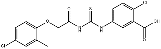 2-chloro-5-[[[[(4-chloro-2-methylphenoxy)acetyl]amino]thioxomethyl]amino]-benzoic acid结构式