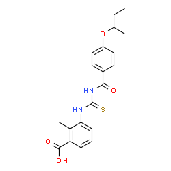 2-METHYL-3-[[[[4-(1-METHYLPROPOXY)BENZOYL]AMINO]THIOXOMETHYL]AMINO]-BENZOIC ACID结构式