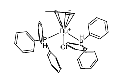 [RuCl(η(5)-C5H4Me)(PPh3)2]结构式