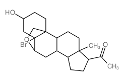 Pregnan-20-one, 5-bromo-6,19-epoxy-3-hydroxy-, (3.beta.,5.alpha., 6.beta.)- Structure