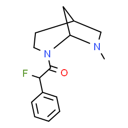 3-[Fluoro(phenyl)acetyl]-8-methyl-3,8-diazabicyclo[3.2.1]octane structure