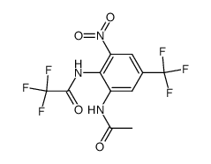 N-(2-Acetylamino-6-nitro-4-trifluoromethyl-phenyl)-2,2,2-trifluoro-acetamide Structure