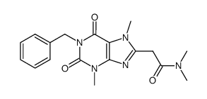 2-(1-benzyl-3,7-dimethyl-2,6-dioxo-2,3,6,7-tetrahydro-1H-purin-8-yl)-N,N-dimethyl-acetamide Structure