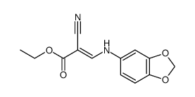 (E)-3-(Benzo[1,3]dioxol-5-ylamino)-2-cyano-acrylic acid ethyl ester结构式