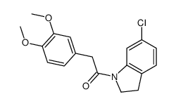 1-(6-chloro-2,3-dihydroindol-1-yl)-2-(3,4-dimethoxyphenyl)ethanone结构式