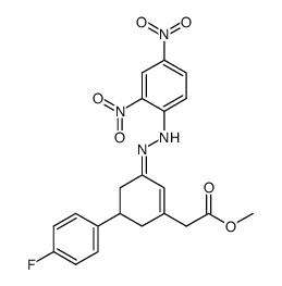 [3-[(2,4-Dinitro-phenyl)-hydrazono]-5-(4-fluoro-phenyl)-cyclohex-1-enyl]-acetic acid methyl ester Structure