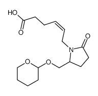 (Z)-6-[2-Oxo-5-(tetrahydro-pyran-2-yloxymethyl)-pyrrolidin-1-yl]-hex-4-enoic acid Structure