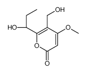 5-(hydroxymethyl)-6-[(1S)-1-hydroxypropyl]-4-methoxypyran-2-one结构式