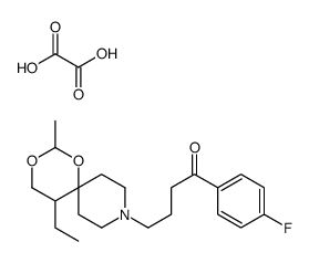 4-(5-ethyl-2-methyl-1,3-dioxa-9-azoniaspiro[5.5]undecan-9-yl)-1-(4-fluorophenyl)butan-1-one,2-hydroxy-2-oxoacetate结构式
