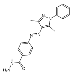 1-Phenyl-3,5-dimethyl-4-(p-hydrazinocarbonylphenylazo)pyrazole结构式
