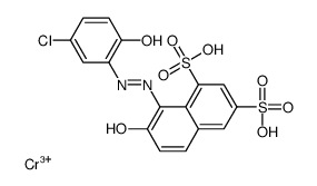 Chromium, 8-[(5-chloro-2-hydroxyphenyl)azo]-7-hydroxy-1,3-naphthalenedisulfonic acid complex structure