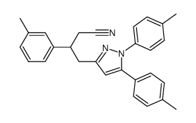 4-(1,5-di-p-tolyl-1H-pyrazol-3-yl)-3-m-tolyl-butyronitrile Structure