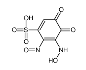 5-(hydroxyamino)-6-nitroso-3,4-dioxocyclohexa-1,5-diene-1-sulfonic acid结构式