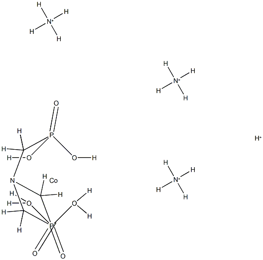 triammonium hydrogen [[[nitrilotris(methylene)]tris[phosphonato]](6-)-N,O,O'',O'''']cobaltate(4-) Structure