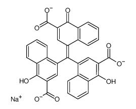 4-[Bis[4-hydroxy-3-(sodiooxycarbonyl)-1-naphthalenyl]methylene]-1,4-dihydro-1-oxonaphthalene-2-carboxylic acid sodium salt结构式