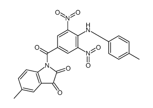 5-methyl-1-[4-(4-methylanilino)-3,5-dinitrobenzoyl]indole-2,3-dione结构式