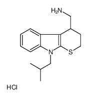 [9-(2-methylpropyl)-3,4-dihydro-2H-thiopyrano[2,3-b]indol-4-yl]methanamine,hydrochloride Structure