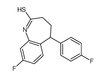 8-fluoro-5-(4-fluorophenyl)-1,3,4,5-tetrahydro-1-benzazepine-2-thione结构式