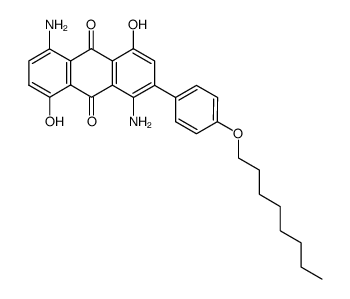 1,5-Diamino-4,8-dihydroxy-2-(4-octyloxy-phenyl)-anthraquinone结构式