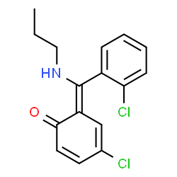 2-(Propylimino-(2-chlorophenyl)methyl)-4-chlorophenol structure