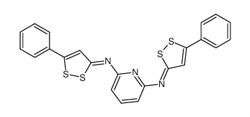 2,6-bis-(5-phenyl-1,2-dithiol-3-ylideneamino)pyridine结构式