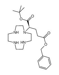 2-(R)-2-(1,4,7,10-tetraazacyclododec-1-yl)pentanedioic acid, 1-tert-butyl-5-benzyl ester结构式