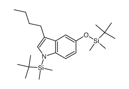 3-butyl-1-(tert-butyl-dimethyl-silanyl)-5-(tert-butyl-dimethyl-silanyloxy)-1H-indole结构式