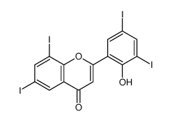 2-(2-hydroxy-3,5-diiodophenyl)-6,8-diiodochromen-4-one结构式