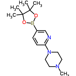 1-METHYL-4-(4-(4,4,5,5-TETRAMETHYL-1,3,2-DIOXABOROLAN-2-YL)PYRIDIN-2-YL)PIPERAZINE structure