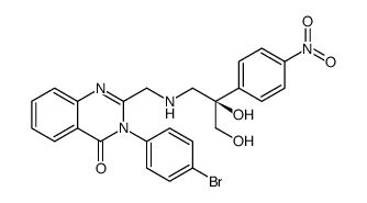 4(3H)-Quinazolinone, 3-(4-bromophenyl)-2-[[[2,3-dihydroxy-2-(4-nitrophenyl)propyl]amino]methyl]-, (R) Structure