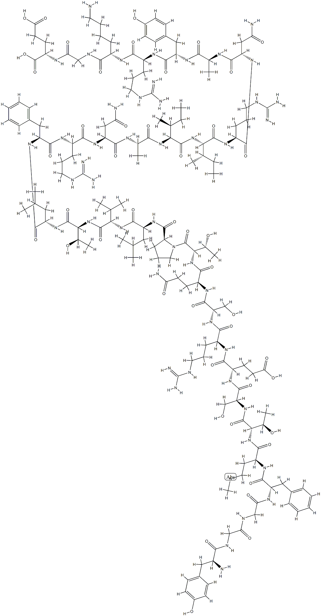 beta-endorphin, Arg(9,19,24,28,29)-结构式