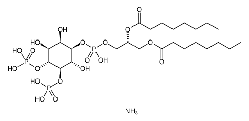 1,2-dioctanoyl-sn-glycero-3-phospho-(1'-Myo-inositol-4',5'-bisphosphate) (amMonium salt) Structure
