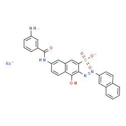 sodium 7-[(3-aminobenzoyl)amino]-4-hydroxy-3-(2-naphthylazo)naphthalene-2-sulphonate结构式