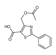 4-(acetyloxymethyl)-2-phenyl-1,3-thiazole-5-carboxylic acid结构式