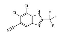 6,7-dichloro-2-(trifluoromethyl)-3H-benzimidazole-5-carbonitrile Structure