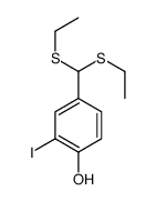4-[bis(ethylsulfanyl)methyl]-2-iodophenol结构式