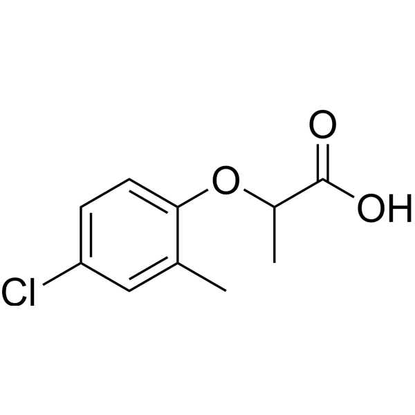 2-(4-氯-2-甲基苯氧基)丙酸结构式