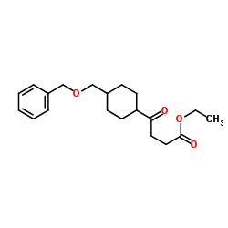 Ethyl 4-{4-[(benzyloxy)methyl]cyclohexyl}-4-oxobutanoate结构式