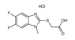 2-[(carboxymethyl)thio]-5,6-difluoro-1-methyl-1H-benzimidazol-3-ium chloride Structure