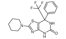 7-phenyl-2-piperidin-1-yl-7-(trifluoromethyl)-6,7-dihydro[1,3]thiazolo[4,5-d]pyrimidin-5(4H)-one结构式