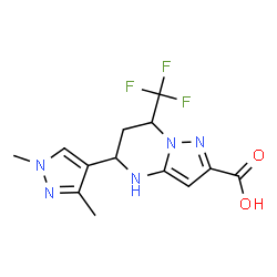 5-(1,3-Dimethyl-1H-pyrazol-4-yl)-7-trifluoromethyl-4,5,6,7-tetrahydro-pyrazolo[1,5-a]pyrimidine-2-carboxylicacid structure