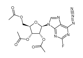 2-fluoro-6-azido-9-(2,3,5-tri-O-acetyl-β-D-ribofuranosyl)purine Structure